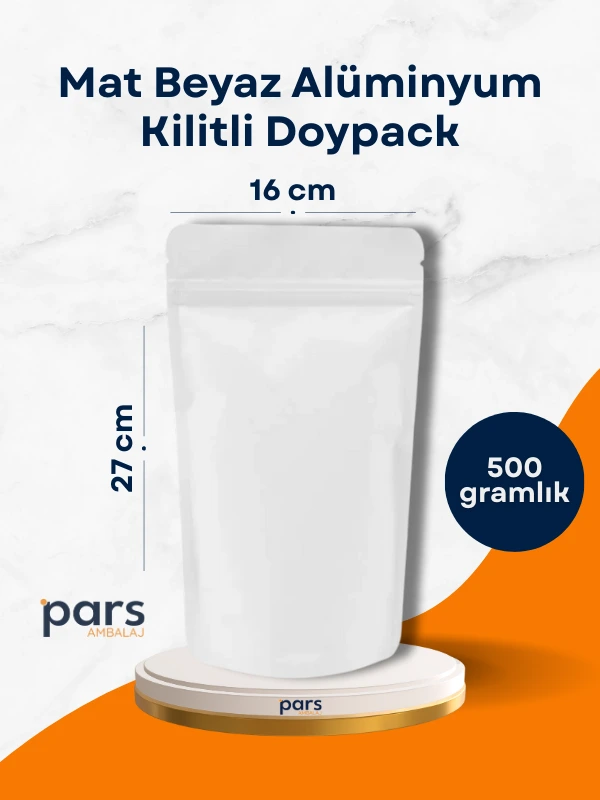 Mat-Beyaz-Alüminyum-Doypack-16cm-27cm