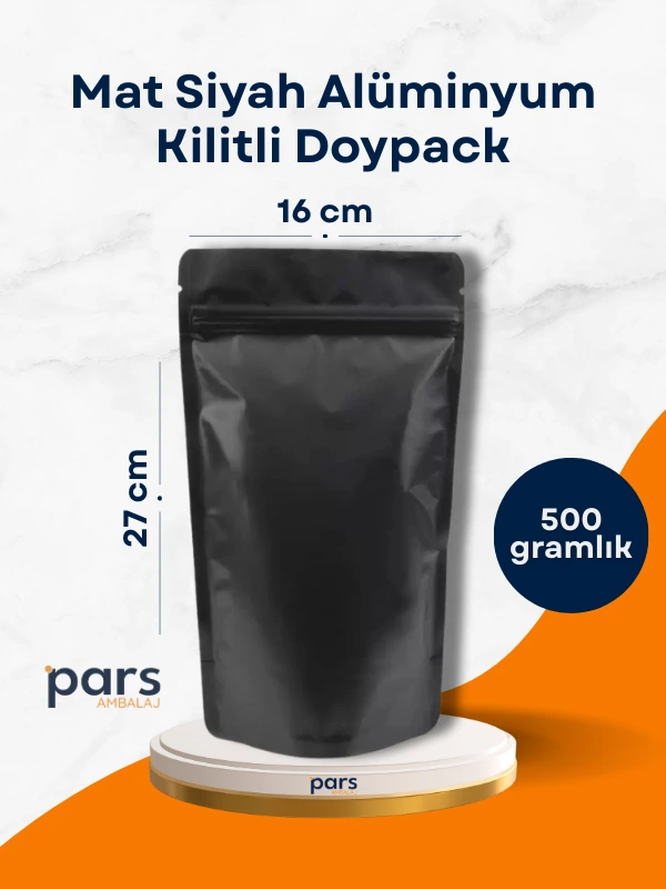 Mat-Siyah-Alüminyum-Doypack-16cm-27cm